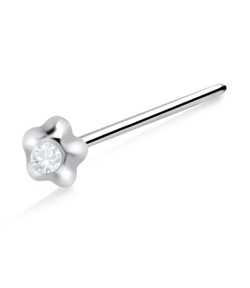 Stone Placed Flower Straight Nose Stud NSKA-778